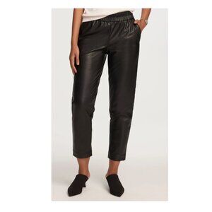 Anne Klein Pull On Cinched Waist Faux Leather Pant Sz L NWT